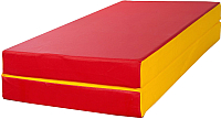 Гимнастический мат KMS sport Складной №3 1x1x0.1м (красный/желтый) - 