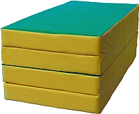 Гимнастический мат KMS sport Складной №5 1x2x0.1м (зеленый/желтый) - 