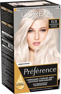 Гель-краска для волос L'Oreal Paris Preference 11.11 (ультраблонд пепельный)