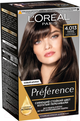 Гель-краска для волос L'Oreal Paris Preference 4.01 Париж (глубокий каштан)