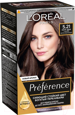 Гель-краска для волос L'Oreal Paris Preference 5.21 Нотр-Дам (глубокий светло-каштановый)