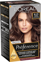 Гель-краска для волос L'Oreal Paris Preference 6.21 Риволи (перламутровый светло-каштановый) - 