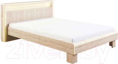 Каркас кровати МСТ. Мебель Оливия №3.1 140x200 (с подсветкой, дуб сонома светлый)