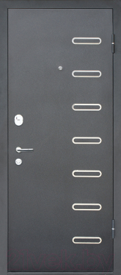 Входная дверь МеталЮр M29 Черный бархат/дуб французский серый (86x205, правая)