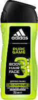 

Гель для душа Adidas, Body-Hair-Face Pure Game для мужчин