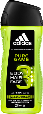Гель для душа Adidas Body-Hair-Face Pure Game для мужчин (250мл)