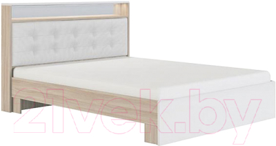 Двуспальная кровать Сакура Виктория №16M 160 (шимо светлый/белый глянец)