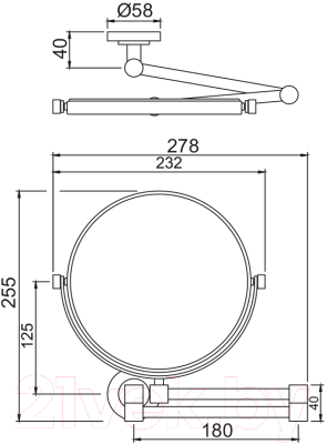 Зеркало косметическое Jaquar ACN-CHR-1193N