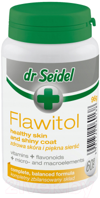 Витамины для животных Dr Seidel Flawitol здоровая кожа и красивая шерсть для собак (60таб)