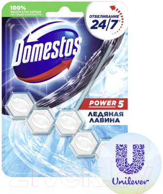 Чистящее средство для унитаза Domestos Power 5. Ледяная лавина (55г)