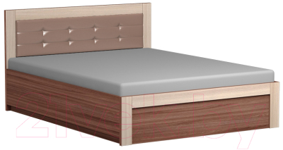 Двуспальная кровать Сакура Реал-Люкс №16ПМ с ПМ 160 (шимо темный/шимо светлый)