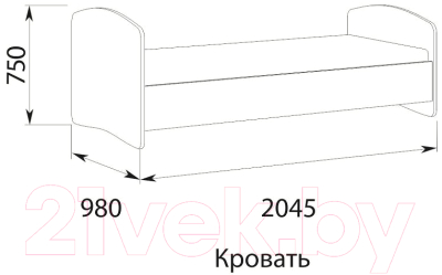 Односпальная кровать Сакура Вояж №12 90 (шимо темный/шимо светлый/мокко глянец)