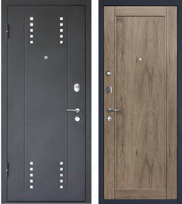 Входная дверь МеталЮр М26 Черный бархат/салинас темный (96x205, левая)