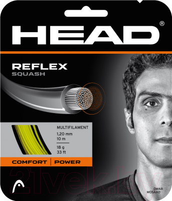 Струна для сквоша Head Reflex Squash 18 / 281256-YW (10м, желтый)