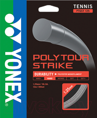 Струна для теннисной ракетки Yonex Polytour Strike 125 SET (12м, железно-серый)