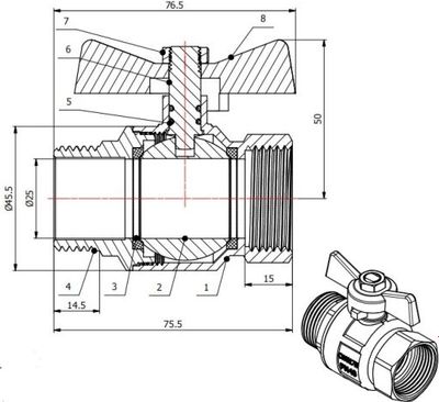 Шаровой кран AV Engineering AVE093001