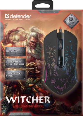 Мышь Defender Witcher GM-990 RGB / 52990