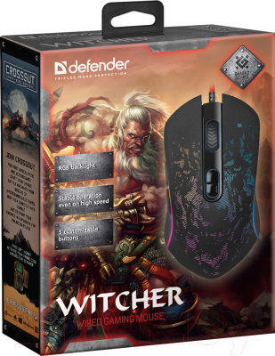 Мышь Defender Witcher GM-990 RGB / 52990