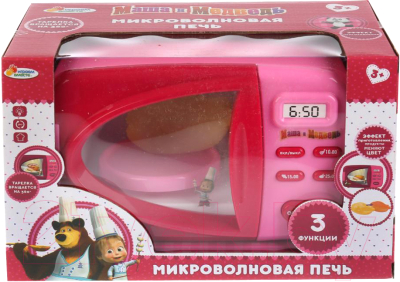 Микроволновая печь игрушечная Играем вместе Микроволновая печь Маша и Медведь / ZY748579-R