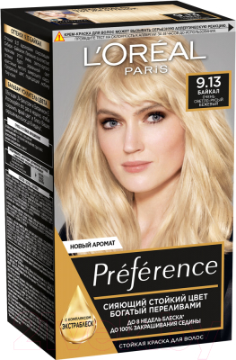 Гель-краска для волос L'Oreal Paris Preference 9.13 (очень светло-русый бежевый)