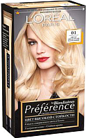 

Гель-краска для волос L'Oreal Paris, Preference Blondissimes 01