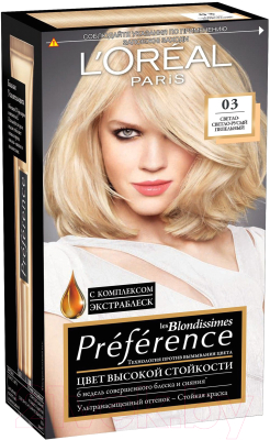 Гель-краска для волос L'Oreal Paris Preference Blondissimes 03 (светло-светло русый пепельный)