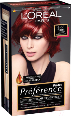 Гель-краска для волос L'Oreal Paris Preference Feria 4.66 (рубин)
