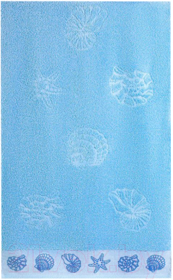Полотенце Aquarelle Ракушки 35x70 (светло-васильковый)