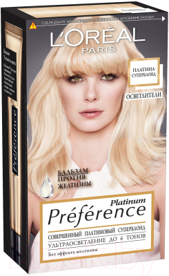 Гель-краска для волос L'Oreal Paris Preference Platinum Суперблонд (6 тонов осветления)