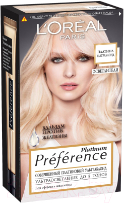 Гель-краска для волос L'Oreal Paris Preference Platinum Ультраблонд (8 тонов осветления)