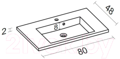 Умывальник Riho Broni 80x48 / F7BR1080481113