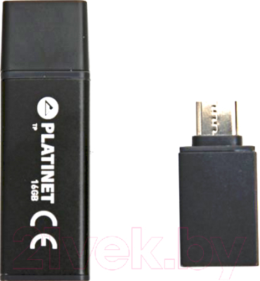 Usb flash накопитель Platinet Pendrive USB 3.0 X-Depo 16GB + Type-C Adapter Black / PMFEC316B