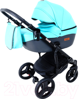 Детская универсальная коляска Ray Corsa Ecco 2 в 1 (20/кожа/бирюзовый/графитовый)