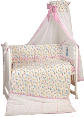 Комплект постельный для малышей Polini Kids Собачки 7 (120x60, розовый)