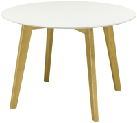 Обеденный стол Castor Крит 160070 (стол-белая эмаль/светлый дуб, стул-белая эмаль/светлый бук) - 