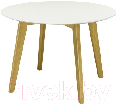 Обеденный стол Castor Крит 160070 (стол-белая эмаль/светлый дуб, стул-белая эмаль/светлый бук)