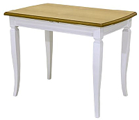 Обеденный стол Castor Шелтон-СМ / 160057 (бук/без тонировки светлый бук/белая эмаль) - 