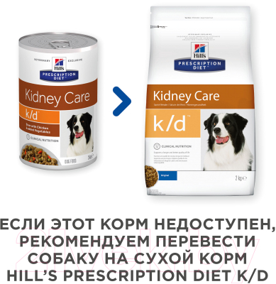 Влажный корм для собак Hill's Prescription Diet Kidney Care k/d / 603869 (354г)