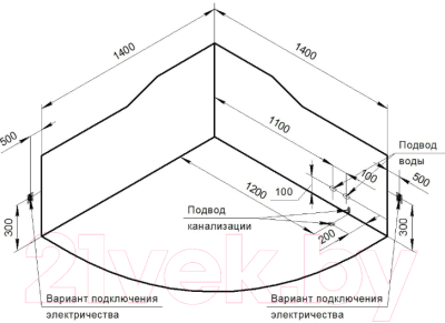 Ванна акриловая Radomir Сорренто 140x140 / 1-01-0-0-1-038