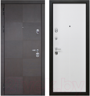 Входная дверь Staller Альба Венге черный/белый сатин (86x205, левая)