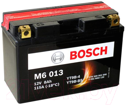 Мотоаккумулятор Bosch M6 YT9B-4/YT9B-BS / 0092M60130 (8 А/ч)