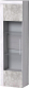 Шкаф-пенал с витриной Глазов Леон 1 (ясень анкор светлый/ателье светлый) - 