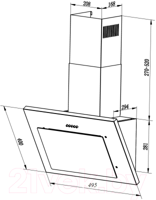 Вытяжка наклонная Lex Mika 60 / CHTI000345 (слоновая кость)