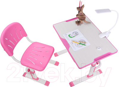 Парта+стул FunDesk Lupin (розовый)