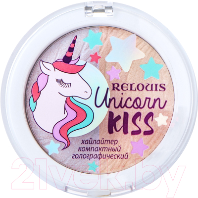 

Хайлайтер Relouis, Розовый;голубой, Unicorn Kiss компактный голографический