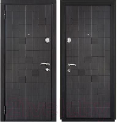 Входная дверь Staller Метро Распил венге черно-серый (96x205, левая)