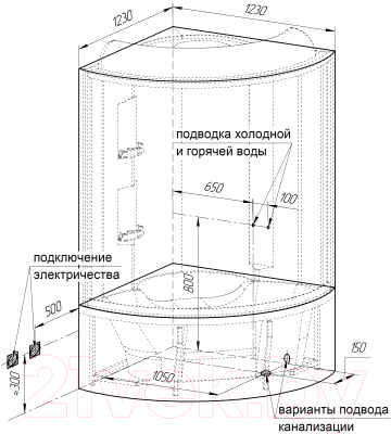 Душевая кабина Radomir Лаура 1 / 1-04-1-0-4-0861