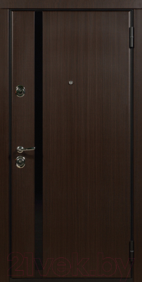 Входная дверь Staller Модерно Венге темный/экосатин белый (86x205, правая)