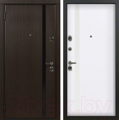 Входная дверь Staller Модерно Венге темный/экосатин белый (86x205, левая)
