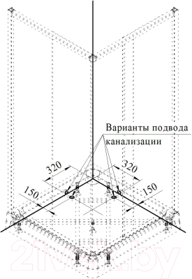Душевой уголок Radomir Респект 100 / 1-03-1-0-0-1331 (матовое стекло)
